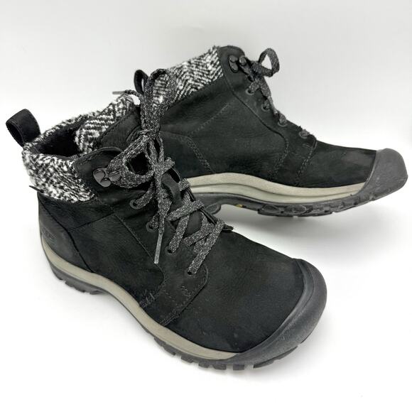 Keen Kaci II 2 Waterproof Mid Winter Hiking Boots Size 7.5 Black Suede Insulated - Picture 2 of 10